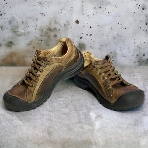 KEEN Cush Briggs II Brown Leather Non-Marking Anti-Slip Shoes Size 8 Walking